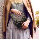 Suobstales Boho Mandala Flower Print Bible Cover for Women Men PU Leather Makeup Organizer Expand Brief Case Journal Case Christian Purses Handbags with Handle and Zippered, XL