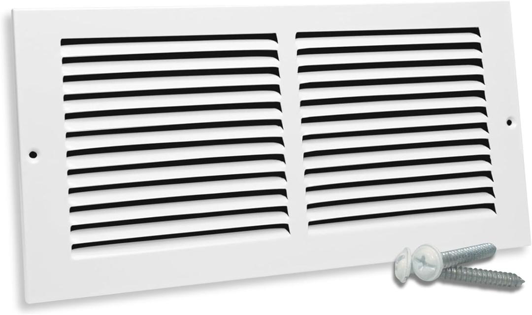14 x 10 Inch Return Air Vent Cover, Solid Steel HVAC Grille for Wall or Ceiling, White Duct Opening, Durable Return Air Vent Cover, Airflow Ventilation Grille for Home or Office