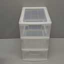 Gonice Small 3 Drawer Storage Organizer, White Plastic Drawer Storage, Small Desktop Organizer for Home, Office