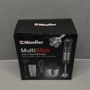 Mueller Multistick 800W 4-in-1 Immersion Blender Handheld, 12 Speed Hand Mixer - Turbo Boost, Heaviest Duty Copper Motor, Titanium Blades Hand Blender, Milk Frother Wand, Whisk, Beaker, Chopper, Grey