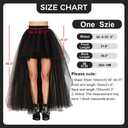 MisShow Women's Hi-Lo Long Tutu Tulle Bustle Skirt Elastic Waist Festival Party Skirt (White)