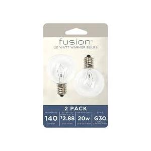 Fusion 2pk 25W Light Bulbs for Wax Warmers 