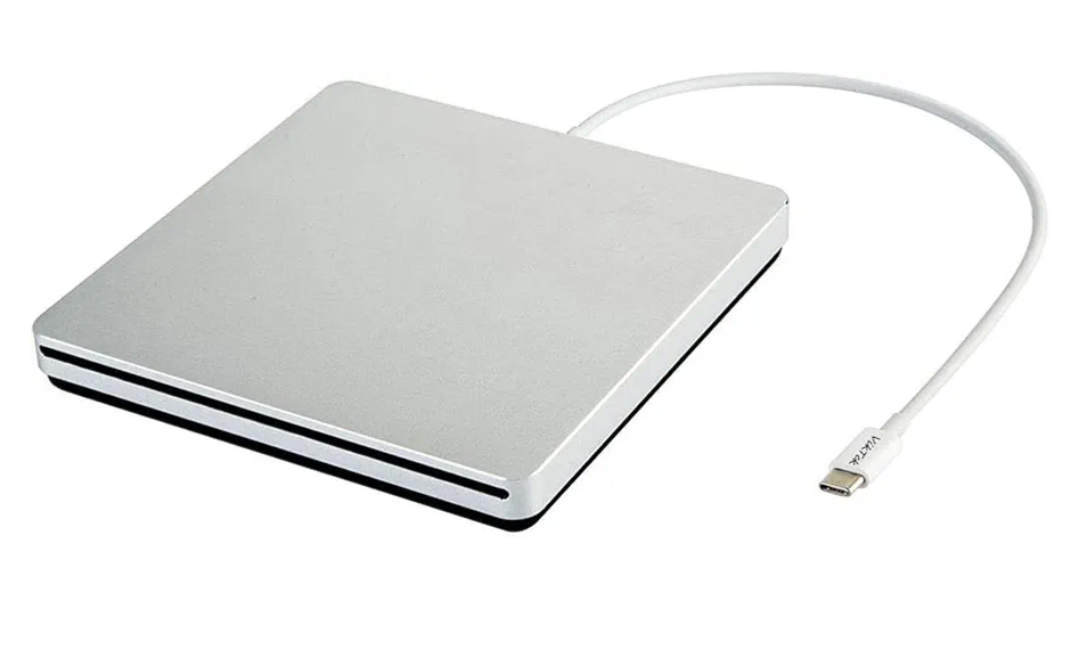 USB-C Superdrive External DVD/CD Reader and DVD/CD Burner for Apple-MacBook Air/Pro/iMac/Mini/MacBook Pro/ASUS/ASUS/DELL Latitude with USB-C Port Plug and Play(Silver)