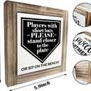 Funny Bathroom Signs, Players With Short Bats Bathroom Decor Sign, Farmhouse Toilet Decoration, Toilet shelf decoration, Wood Desk Decorative Sign