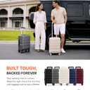 20IN Carry On Luggage,Top Opening Aluminum Frame Hardside 100% PC Airline Approved Suitcase -with TSA Lock,Cup Holder,USB Charge,Side Pothook, 360°Spinner Wheels-Milky White