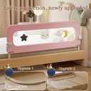 Bed Rail for Toddlers, Foldable Baby Bed Rail Guard, Adjustable, Safety, Convenient, Guard Rails with Twin, Full, Queen& King Size (Pink Cartoon, 71inch), 1 Side:71inch