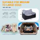 Medium & Large Dog Car Seat/Booster, Up to 55 lbs, with Safety Leash, Comfortable Travel Bed, Removable Washable Cover, Storage Bag for Convenient Car Travel