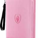 Fabmaker Premium 4 Pocket Zip Card Binder, Trading Card Binder for 320 Cards, Portable PU Card Collection Binder, Collector Card Album Folder for Game & Sports Cards (Pink)