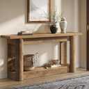 Tribesigns 63-Inch Farmhouse Console Table, 2-Tier Storage Sofa Table Behind The Couch, Narrow Long Entryway Furniture for Home Hallway, Entrance, Living Room, Brown, 62.99 inches x 11.81 inches x 31.5 inches