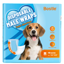 Bestle Male Dog Wrap, Disposable Dog Diapers, 40 Count, M (Waist 19.7”23.6”), Wetness Indicator, Ultra Protection, Leak Proof, Super Absorbent, Soft