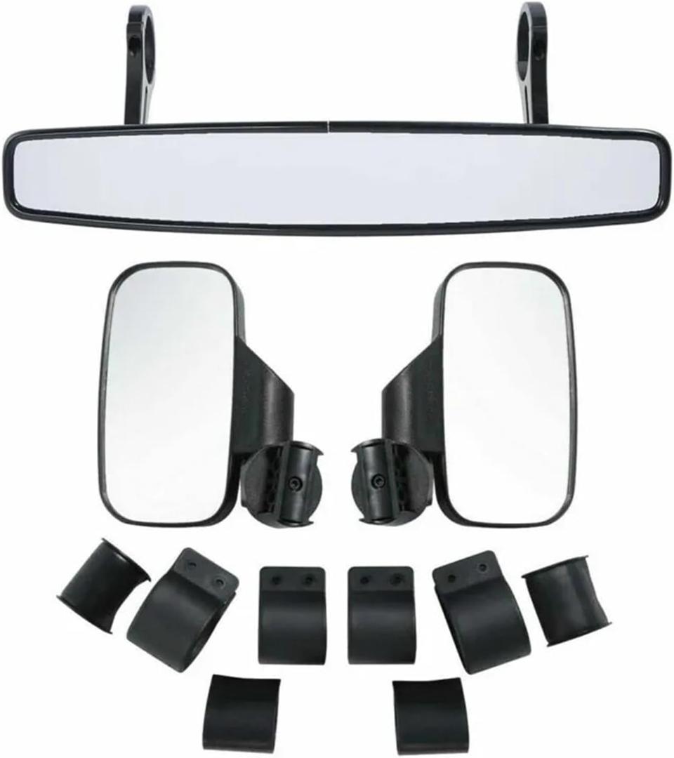 Motorcycle 1.75" Side & Wide 15" UTV Mirror Side Rearview Mirrors Compatible With Polaris RZR PRO XP800 900 1000 Ranger ymaha Kawasaki MULE(A with B Style)