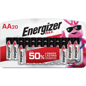 Energizer MAX AA Batteries (20 Pack), Double A Alkaline Batteries