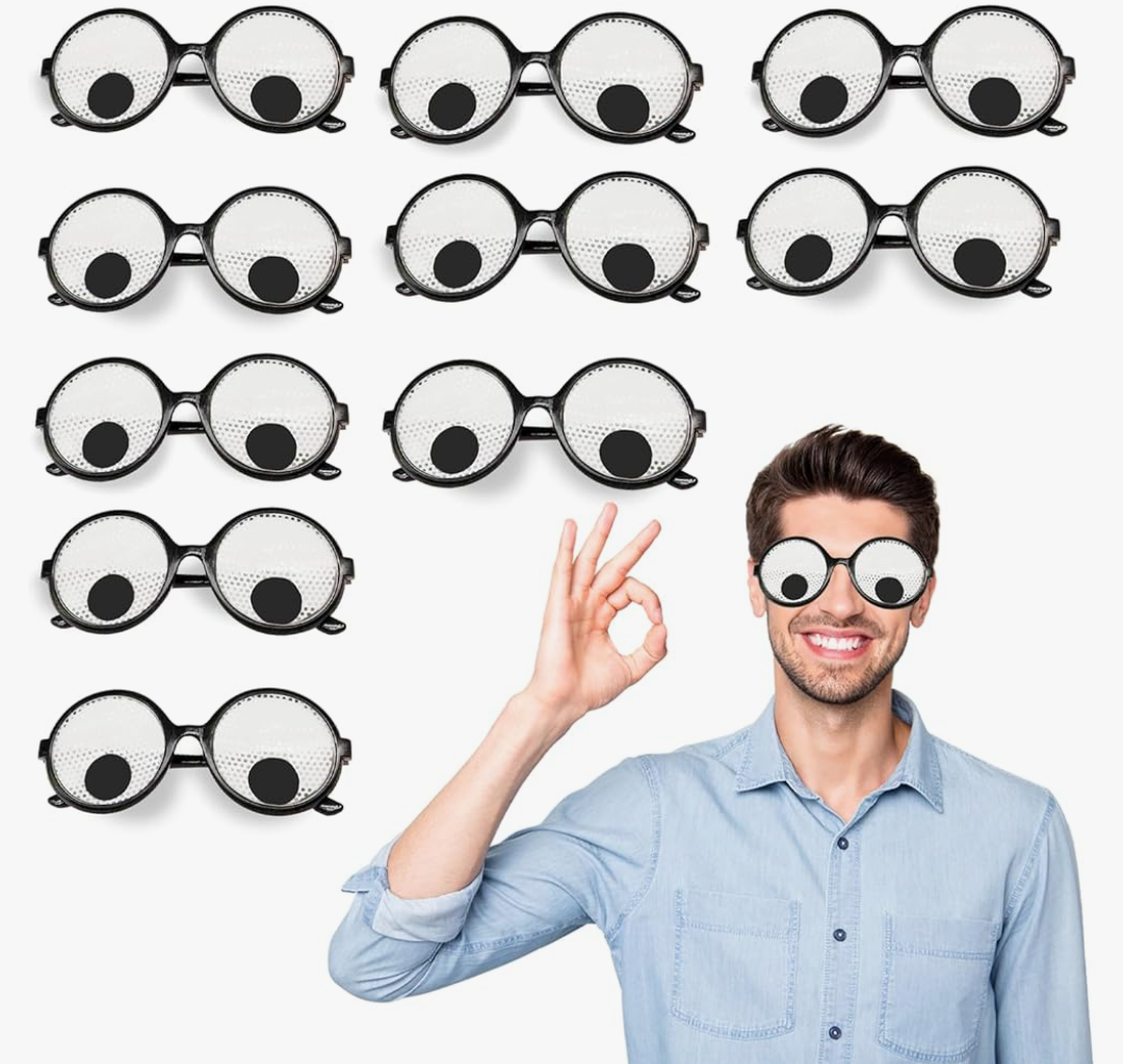 TUSAUW 10pcs Googly Eyes Glasses, Halloween Funny Shaking Eyeball Glasses for Christmas Birthdays, New Years Eve Party Supplies 2025
