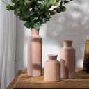 LUKA Ceramic Rustic Farmhouse Vase,Terracotta Vases for Decor,Vase Set of 3,Vases for Your Bedroom,Office,Living Room,Fireplace,Bookshelf Decor,Housewarming 10+7.5+5 Inch