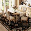 9x12 Area Rugs, Washable Vacuum-Friendly Non-Slip Rug Vintage Boho Gothic Sun and Moon Printed Pattern Low Pile Carpet for Living Room Bedroom Dining Room Hallway Entryway,Black Gold Beige Red