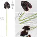 8PCS Burgundy Faux Anthurium Flowers 24.8’’ Real Touch Flowers Long Stem Artificial Anthurium for Vase Table Centerpiece Home Wedding Party Garden Spring Decoration(Burgundy)
