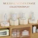 4 PCS Buffet Risers, Foldable Food Risers for Buffet Table, Display Stands for Party, White Cake Cupcake Stands for Food Display, Catering Supplies (7.8" Hx2, 4" Hx2)