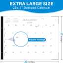 2026 Desk Calendar Large 22x17 Desk Top Calendar 2026 with plastic cover