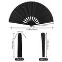 10 Pcs Large Fans Chinese Kung Fu,Folding Popping Clacking Fans for Halloween Party,Chinese Japanese Bamboo Fan Hand Fan for Festival, Dance, Gift, Performance, Decorations (Black)