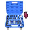 30PCS Alternator Pulley Remove Install Tool Kit, Compatible with VW Audi Ford BMW Benz Volvo GM Toyota Buick Chevrolet, Alternator Decoupler Pulley Tool, Clutch Freewheel Removal Socket Bit Set