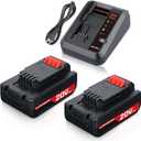 Replacement for Porter Cable 20V Battery and Charger Combo 2-Pack 3.0Ah PCC680L Batteries+PCC692L Charger Compatible with Porter-Cable 20V Lithium-Ion Tools Battery PCC685L PCC680L PCC681L PCC682L PCC