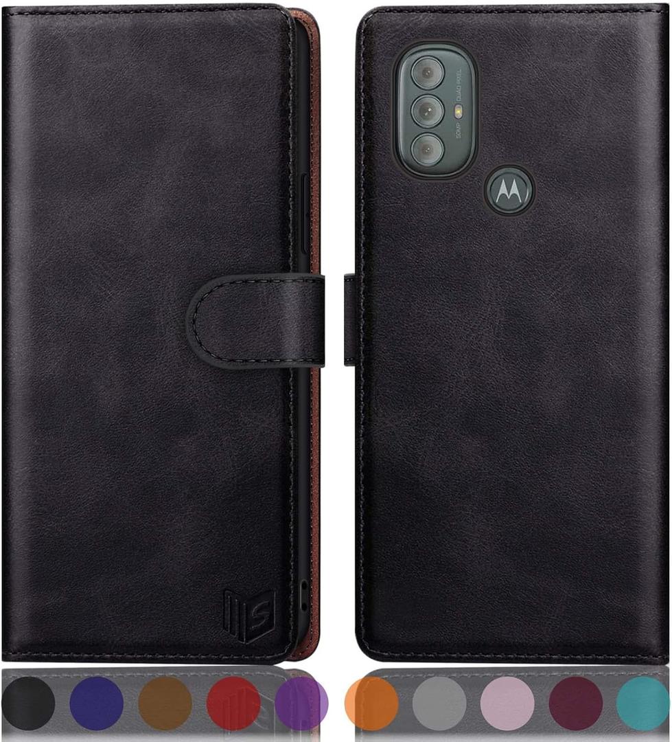 SUANPOT for MotorolaMoto G Power 2022 Wallet case RFID Blocking Credit Card Holder, Flip Folio Book PU Leather Phone case Shockproof Cover for Women Men Power2022 Black
