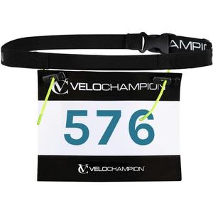 VeloChampion Lightweight Running Belt Waist Pack for Men Women - Elasticated Stretch Fit Race Number Holder - No Pins - 3 Sizes - Run. Triathlon. Cycle. Marathon. Jogging (1, Large)