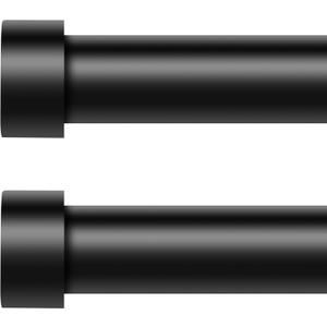 VOIIY 2 Pack Curtain Rods for Windows 18 to 42 Inch(1.5-3.5 Feet),Black 1'' Diameter Drapery Rods with End Cap Style Design,Modern Adjustable Heavy Duty Curtain Rod,Size:18''-42''