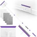 Baseboard Cleaner Tool with 60" Extendable Handle, 5 Reusable Pads | Microfiber & Chenille Pads, Dust-Locking Design, Safe On Walls And Moldings, Reaches Corners And Under Furniture