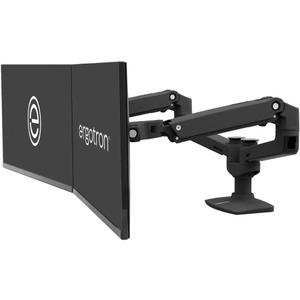 Ergotron  LX Dual Monitor Arm, VESA Desk Mount  for 2 Monitors Up to 27 Inches, 7 to 20 lbs Each  Matte Black