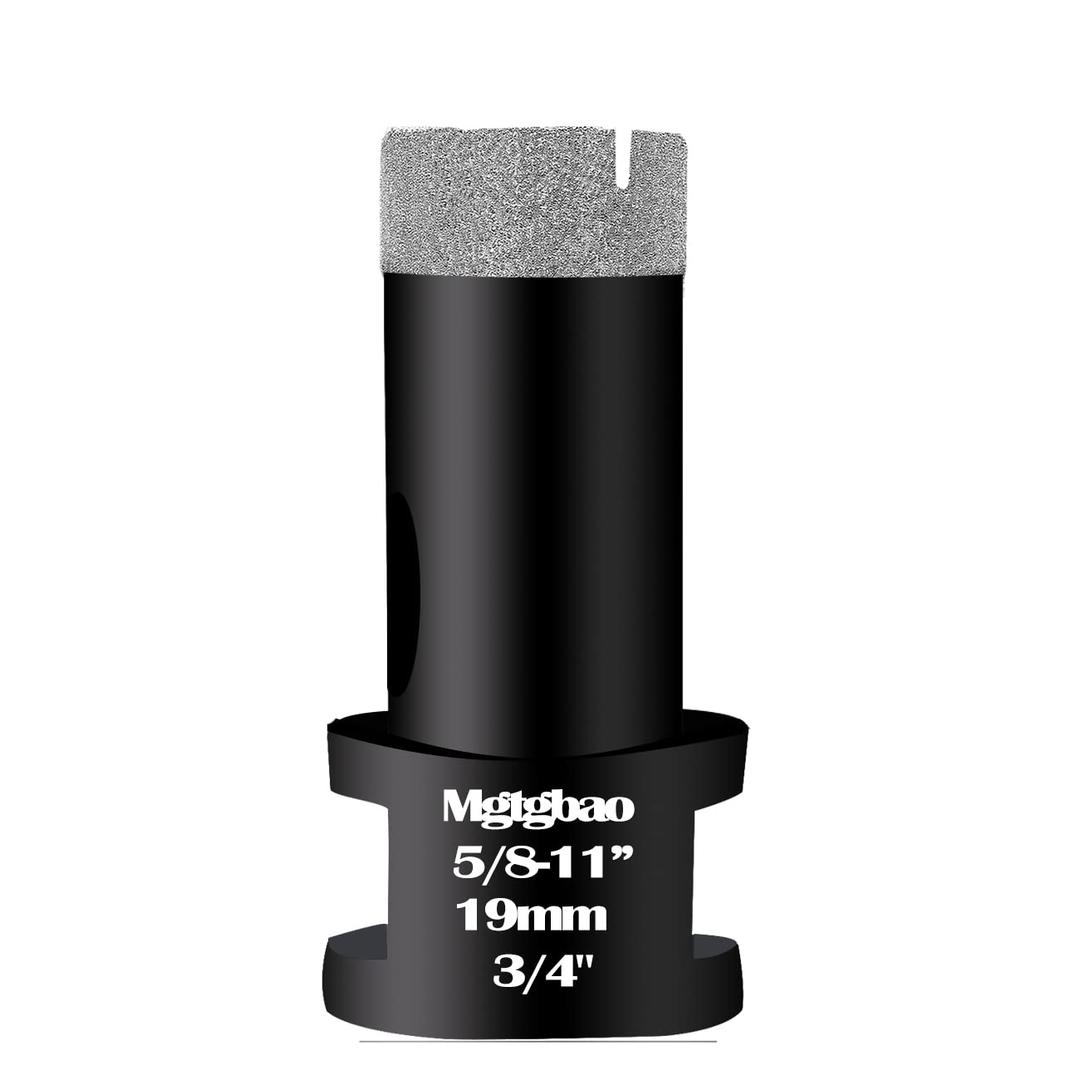 2 x Mgtgbao 3/4 Inch (19mm) Dry Diamond Core Drill Bits, Vacuum Brazed Diamond Hole Saw Kit for Porcelain Ceramic Tile Granite Marble Stone Brick Glass with 5/8-11 Thread