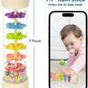 Rain Stick, Montessori Baby Toys for 6-12 Months 1 Year Old, Baby Rattle Wooden Sensory Toys, 7.7 Rainmaker Infant Musical Toy - Gifts for 6 7 8 9 12 Month Old Newborn Boys Girls Toddlers