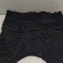 Smiry Luxury Chenille Toilet Rugs U-Shaped 24x20, Soft Absorbent Non-Slip Contour Bathroom Rugs for Toilet, Machine Washable Contoured Bath Mats, Black