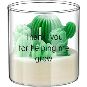 Christmas Teacher Gifts Candle Teacher Appreciation Gift Cactus Candles Gift Thank You for Helping Me Grow Natural Soy Wax Candle for Birthday Retirement Gifts, 6oz