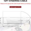 CARMOCAR 12ft Boat Steering Cable System,Outboard Rotary Kit with 13.5 Inch steering wheel,3/4" Tapered Shaft replacement for Marine Boat