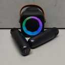 Mini Karaoke Machine, Portable Bluetooth Karaoke Speaker with 2 Wireless Microphones and Party Lights for Kids and Adults, Birthday Gifts for Girls Boys Family Home Party (Black 2 Mics)