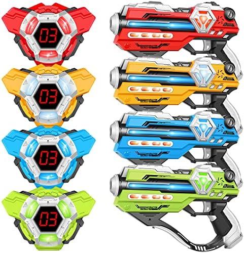 Laser Tag Guns Set of 4 Laser Tag Guns with Digital LED Score Display Vests,Gifts for Teens and Adults Boys & Girls,Adults and Family Fun,Gift for Kids Ages 8 9 10 11 12+Year Old Boy