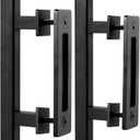 EaseLife 2 Pack 10" Sliding Barn Door Pull Handle with Flush Hardware, Double Sided, Heavy Duty, Rustic, Matte Black Powder Coated, Easy Install, Square