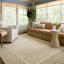 Loloi Chris Loves Julia Briggs Collection, Wheat & Ivory, 5'-0" x 7'-6" Area Rug  Minimal Gritted Design Area Rugs for Living Room Bedroom Entryway & Hallway No Shed High Traffic Home Decor Rug