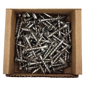 #8 Square Drive Deck Screws in18-8 Stainless, Type 17 Wood Cutting Point, 100/Box (#6 x 1-1/4")