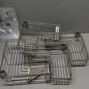 Zenna Home Tension Pole Shower Caddy Corner Organizer, Adjustable Standing Shower Caddy with 4 L-shaped Baskets and Hooks, Rust Resistant Bathroom Tension Rod Organizer, 60 to 97 Inch, Satin Nickel