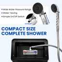 RV Exterior Shower Box Kit with Lock, All-Metal Outdoor Faucet with 59" Hose, 360° Swivel Adapter, UV-Resistant & Rust-Free Outside Shower Station for Camper, Travel Trailer, Motorhome, Boat