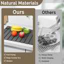 Large Stone Dish Drying Mat for Kitchen Counter, 2PCS Quick Dry Stone Dishes Mat,Foldable Water Absorbing Diatomaceous Drying Organizer Pad for Plates Rack Bottles Utensils(Dark Gray 24"16" & 8"x4")