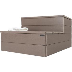 Hot Tub Steps - Wood Looking Plastic - 100% Waterproof - Brown Non Slip, Heavy Duty, Multi Use as Porch Steps, Hot Tub Stairs, Outdoor Stairs, Fits Any Spa Size