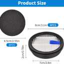 4 Pack HEPA Filters and 8 Pack Sponge Filters Replacement for Afoddon A200Pro/A200, ORFELD B08/C10A/C10G and NEQUARE S12 S25 S26 Series Cordless Vacuum Cleaner with Brush