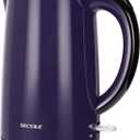 Secura Original Stainless Steel Double Wall Electric Water Kettle 1.8 Quart with Auto Shut-Off & Boil-Dry Protection, Dark Purple SWK-1701DP/HB-3227B