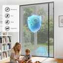 Reversible Side Opening Magnetic Screen Door for Double Door (72 x 80 Inch), Heavy Duty Fiberglass Mesh with 25 Pairs Magnets, Fits Patio Sliding& French Door, Unblocked View
