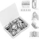 20 Sets Small Hinges with Screws, Stainless Steel Jewelry Box Hinges Silver, 1 in Mini Hinges for Wooden Box, Folding Butt Hinges, Miniature Hinges, Jewelry Box Hardware Hinges
