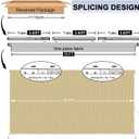 10'W x 8'H Sesame Outdoor Roller Shade with Crank Wand Patio Shades Roll up, UV Blocking & Privacy Protection