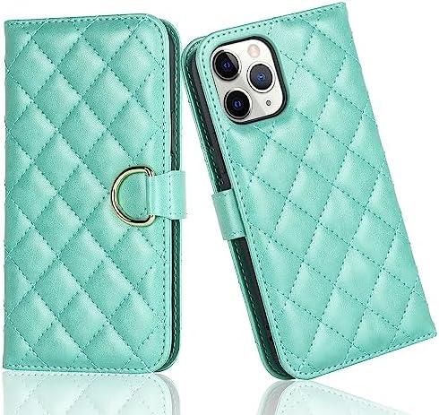 Ｈａｖａｙａ for iPhone 11 Pro Max Phone Case for Women iPhone 11 Pro Max Wallet Case with Card Holder Phone Wallet Case with Credit Card Slots and Kick stand Flip Cover-Green Phone case